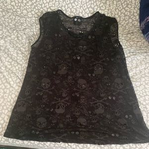 Black Tripp NYC 2XL Mesh Skull Tank Top